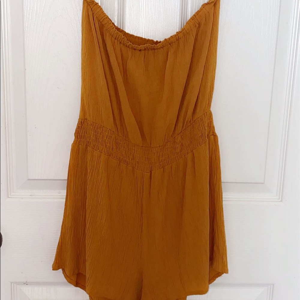 Yellow/ orange off the shoulder  romper